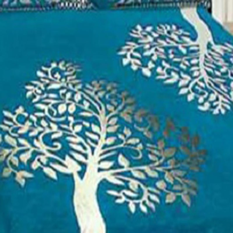 STARNSTYLE Chenille Velvet 500 TC King Size Bedsheet with 2 Pillow Covers - Tree Sky Blue - Image 3